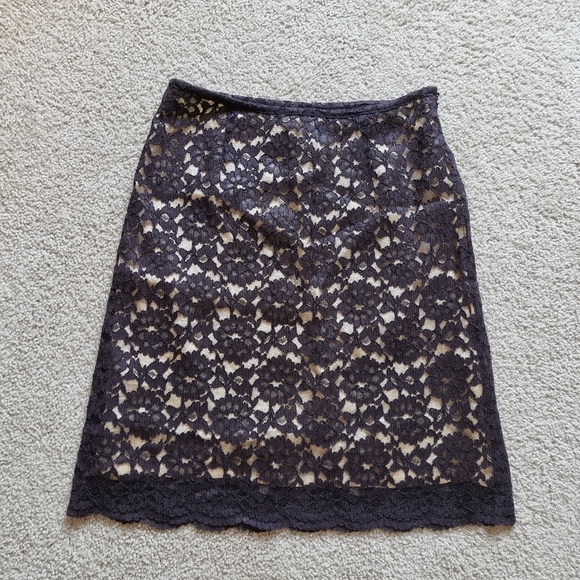 Vintage Influence de NAF NAF French XS/S Lace Skirt Brown/Golden. - Picture 6 of 7